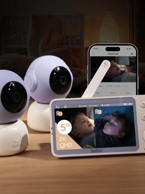 BOIFUN 2K Baby Monitor with 2 Cameras, Baby 2TM
